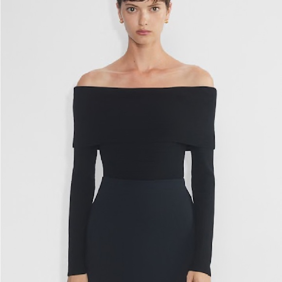 Sugarlips Off the Shoulder Black Knit Top - Picture 1 of 4